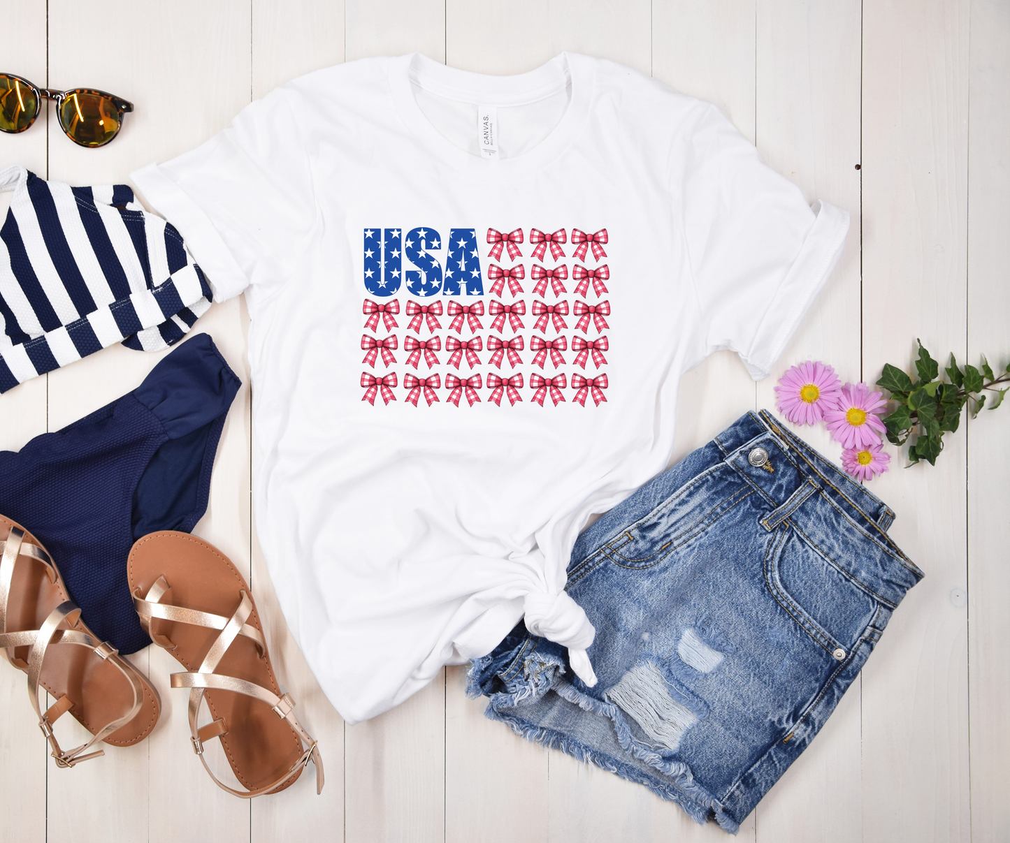 USA Bow Flag Shirt, Sweatshirt, Tank Top