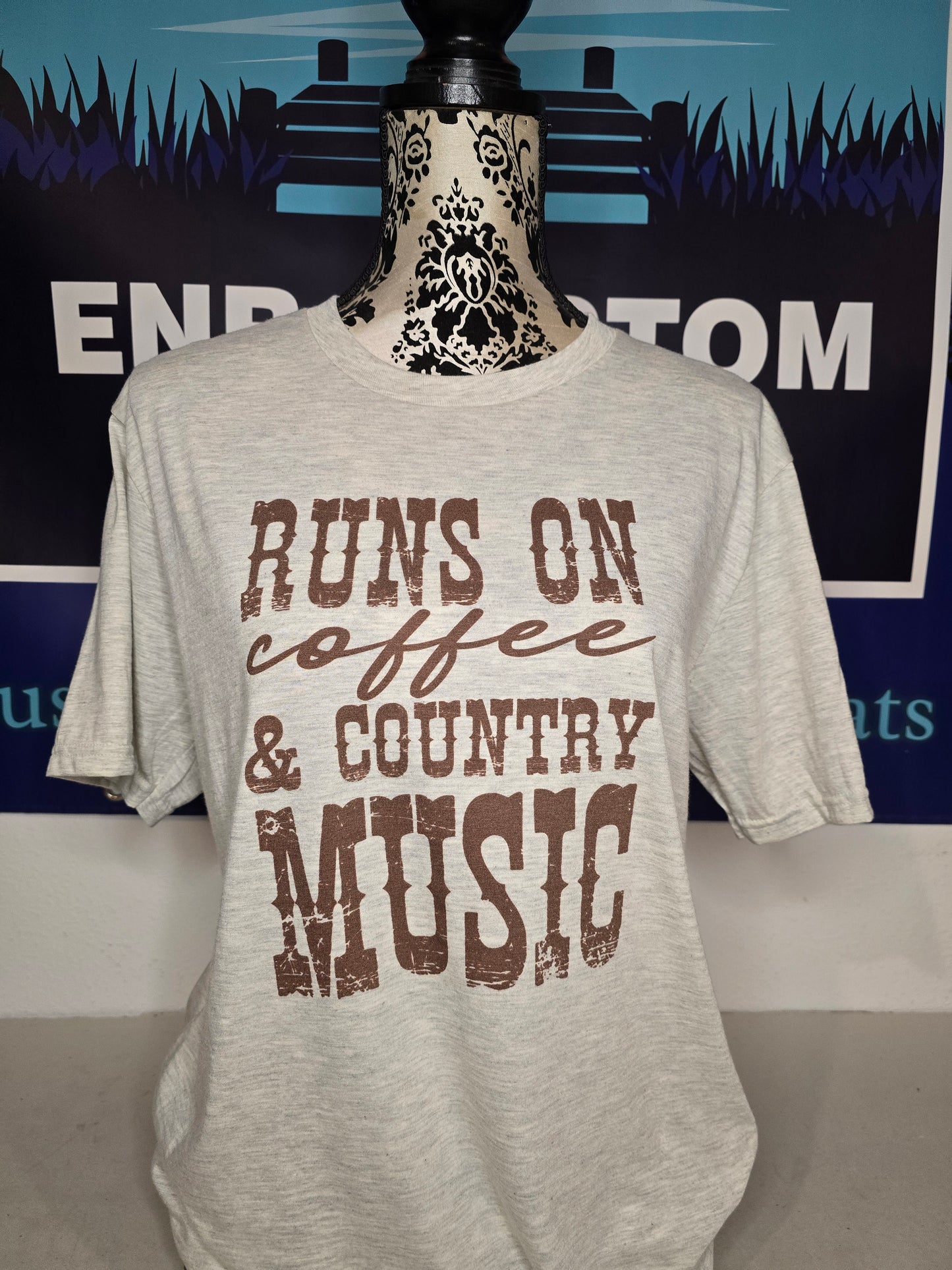 Runs on Coffee and Country Music Shirt | Sweatshirt | Tank Top