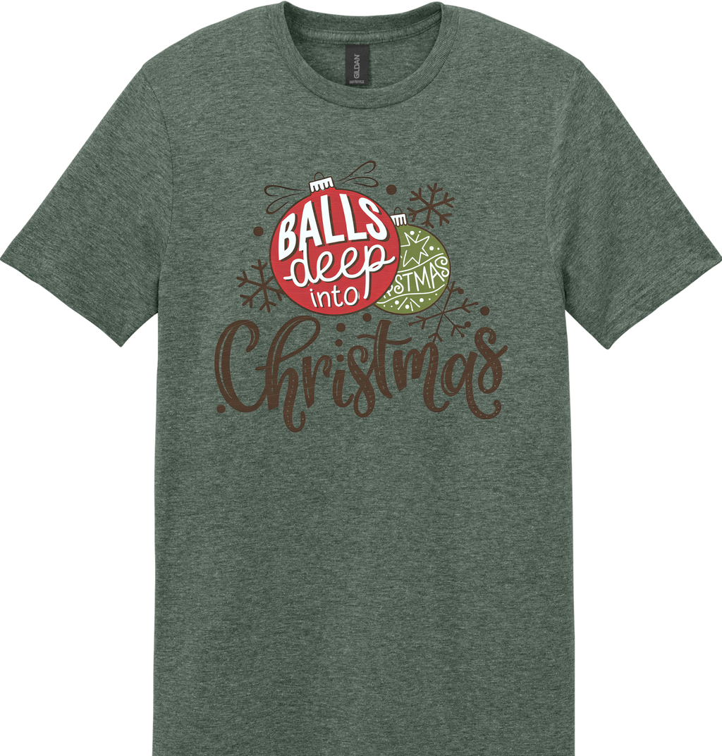 Balls Deep Into Christmas Unisex Tee ~ Printed in the USA