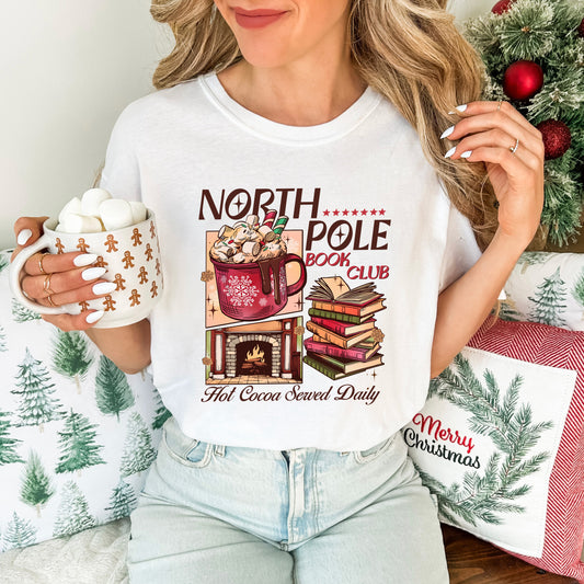 North Pole Book Club Crewneck Christmad Sweatshirt, T-shirt
