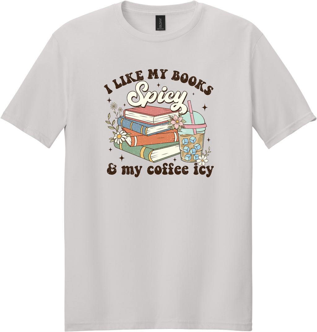 Books Spicy Coffee Icy Unisex Tee ~ Printed in the USA