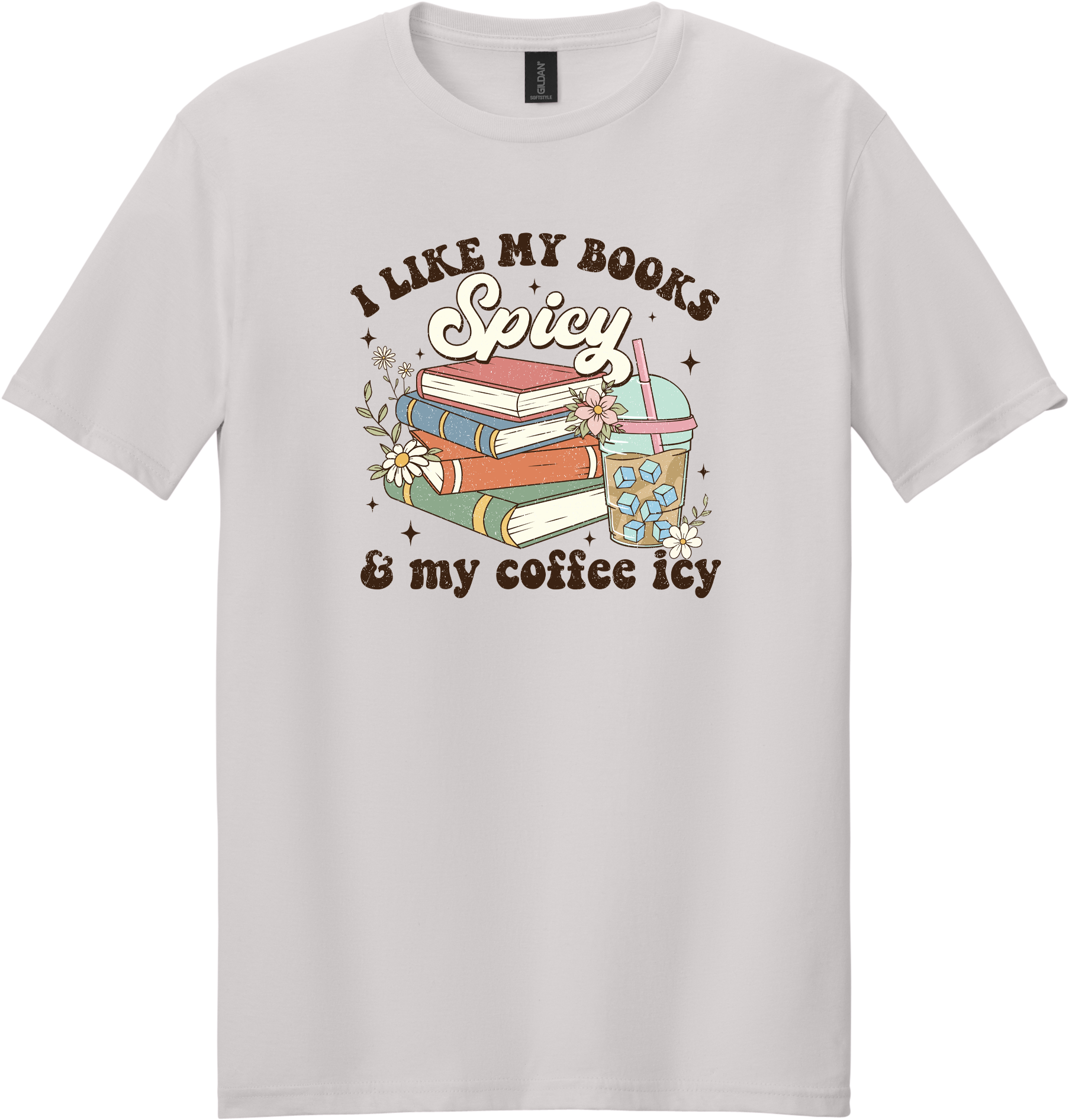 Books Spicy Coffee Icy Unisex Tee ~ Printed in the USA
