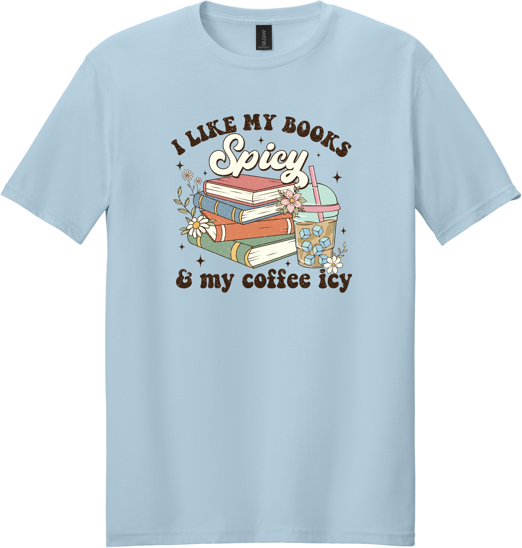 Books Spicy Coffee Icy Unisex Tee ~ Printed in the USA