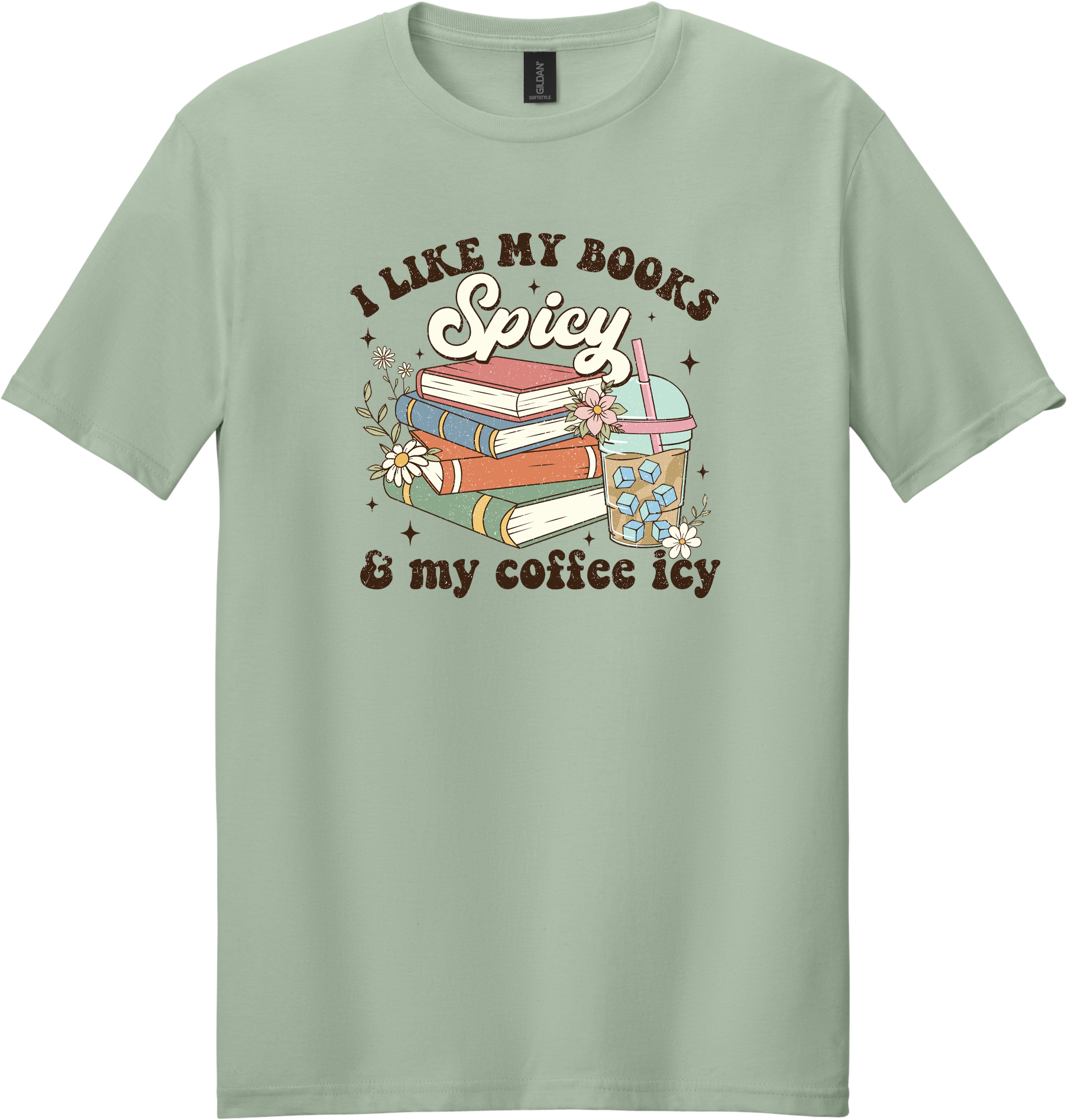 Books Spicy Coffee Icy Unisex Tee ~ Printed in the USA