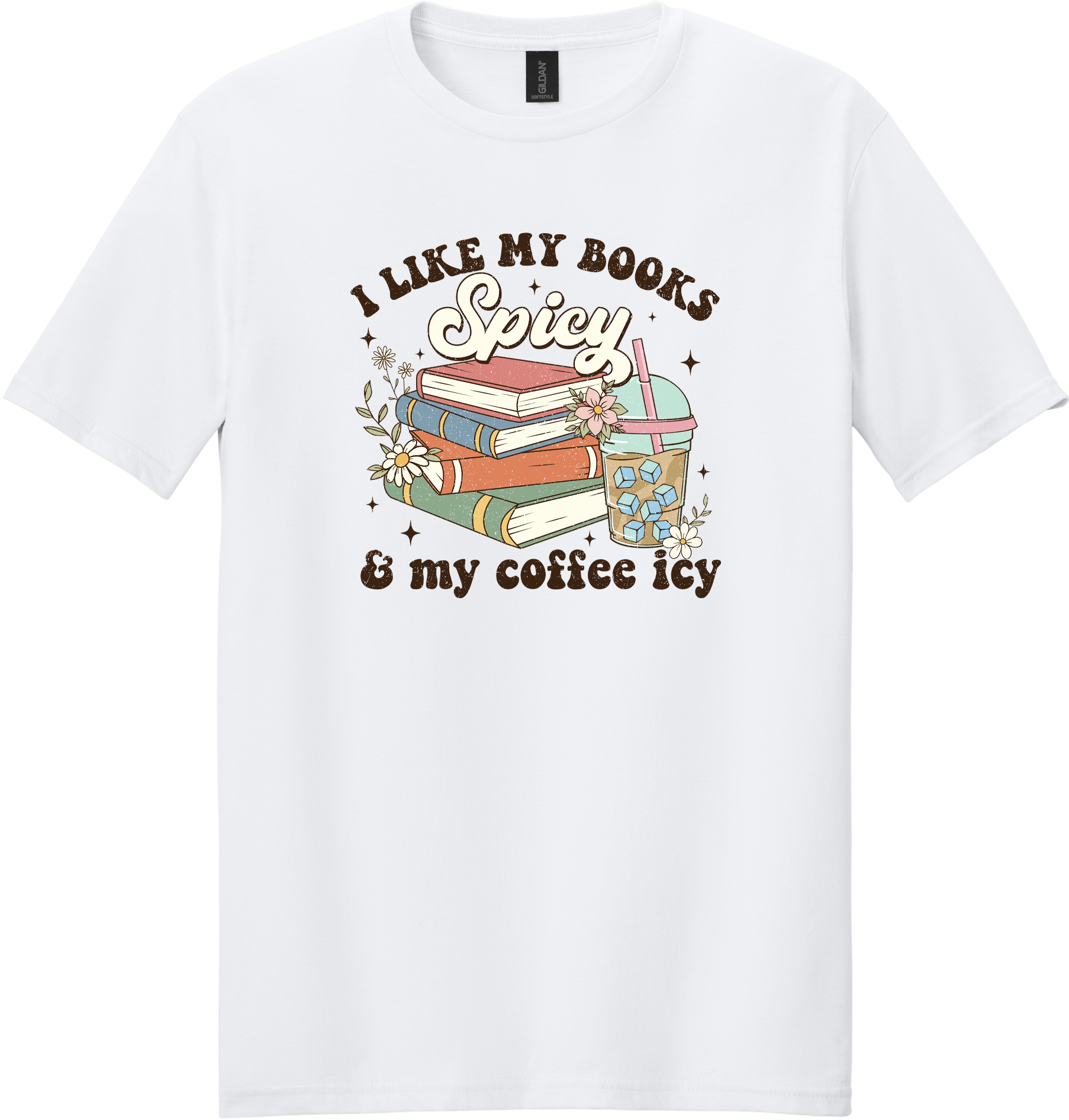 Books Spicy Coffee Icy Unisex Tee ~ Printed in the USA