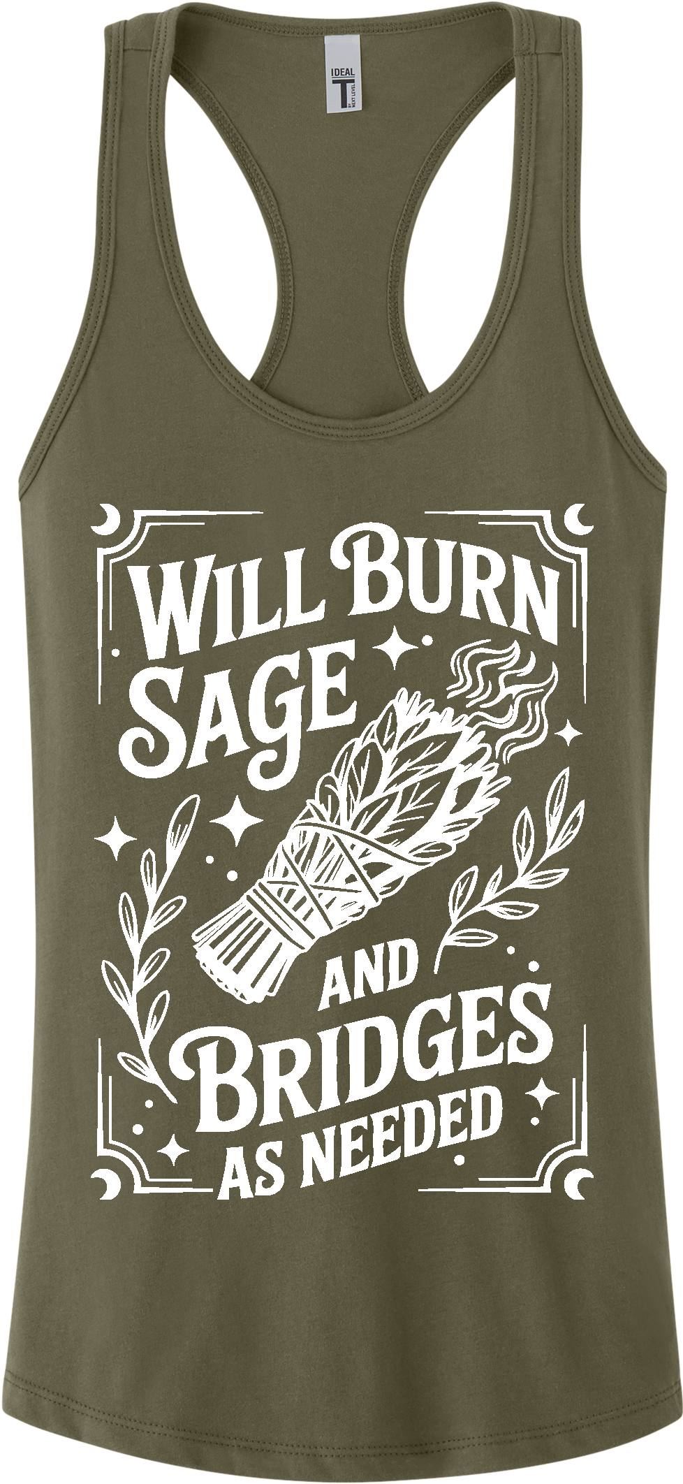 Burn Sage and Bridges Racerback Tank Top ~ Printed in the USA
