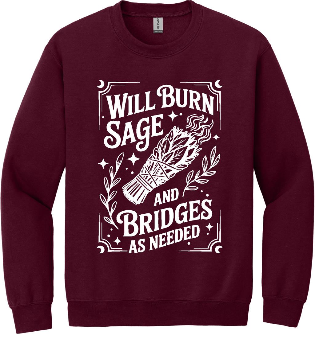 Burn Sage and Bridges Unisex Crewneck Sweatshirt ~ Printed in the USA