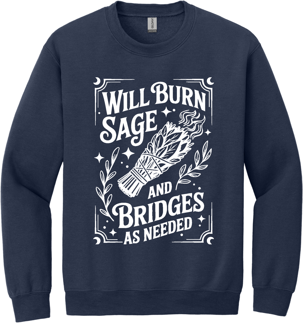 Burn Sage and Bridges Unisex Crewneck Sweatshirt ~ Printed in the USA