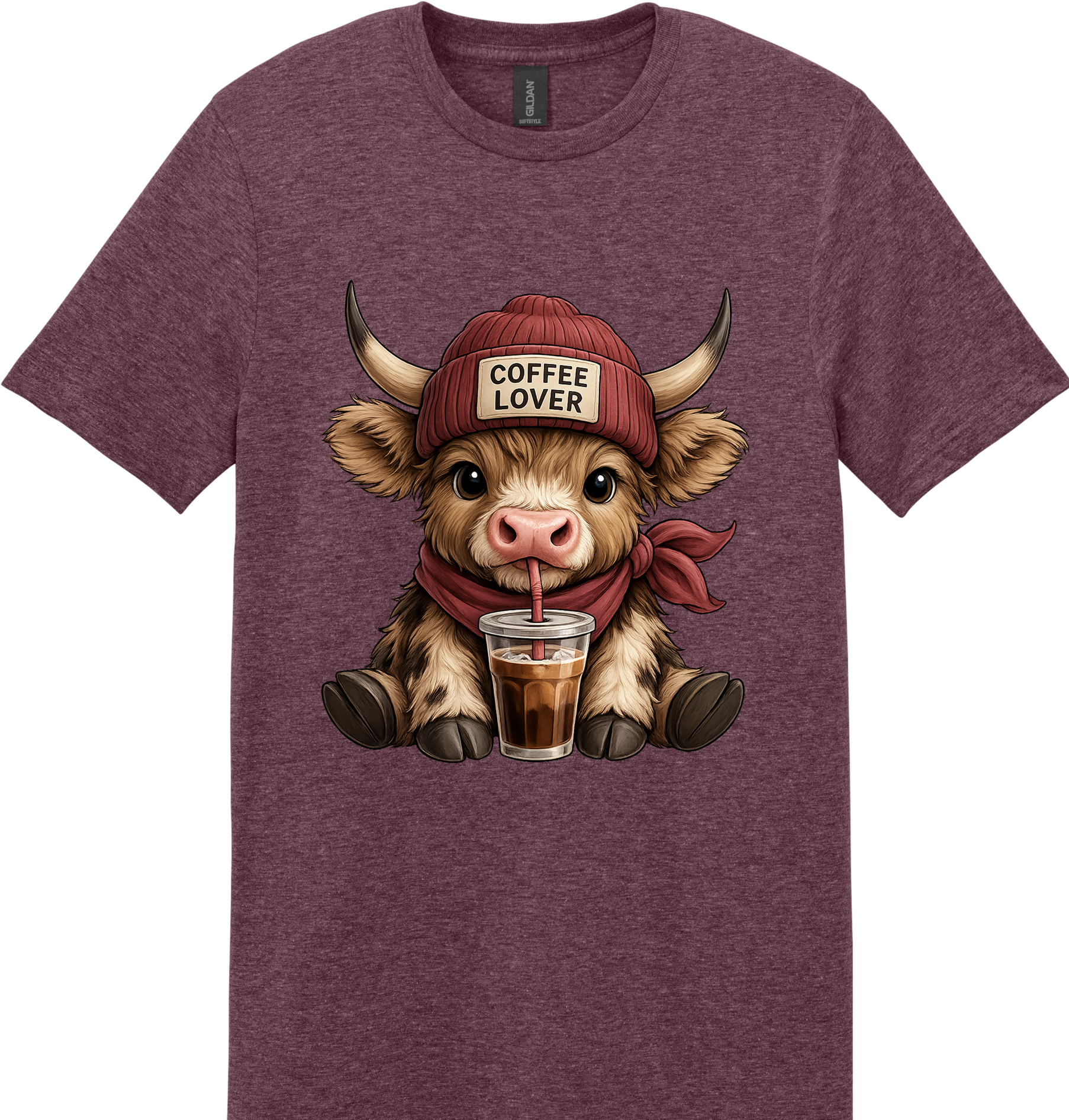 Coffee Lover Highland Cow Unisex Tee ~ Printed in the USA