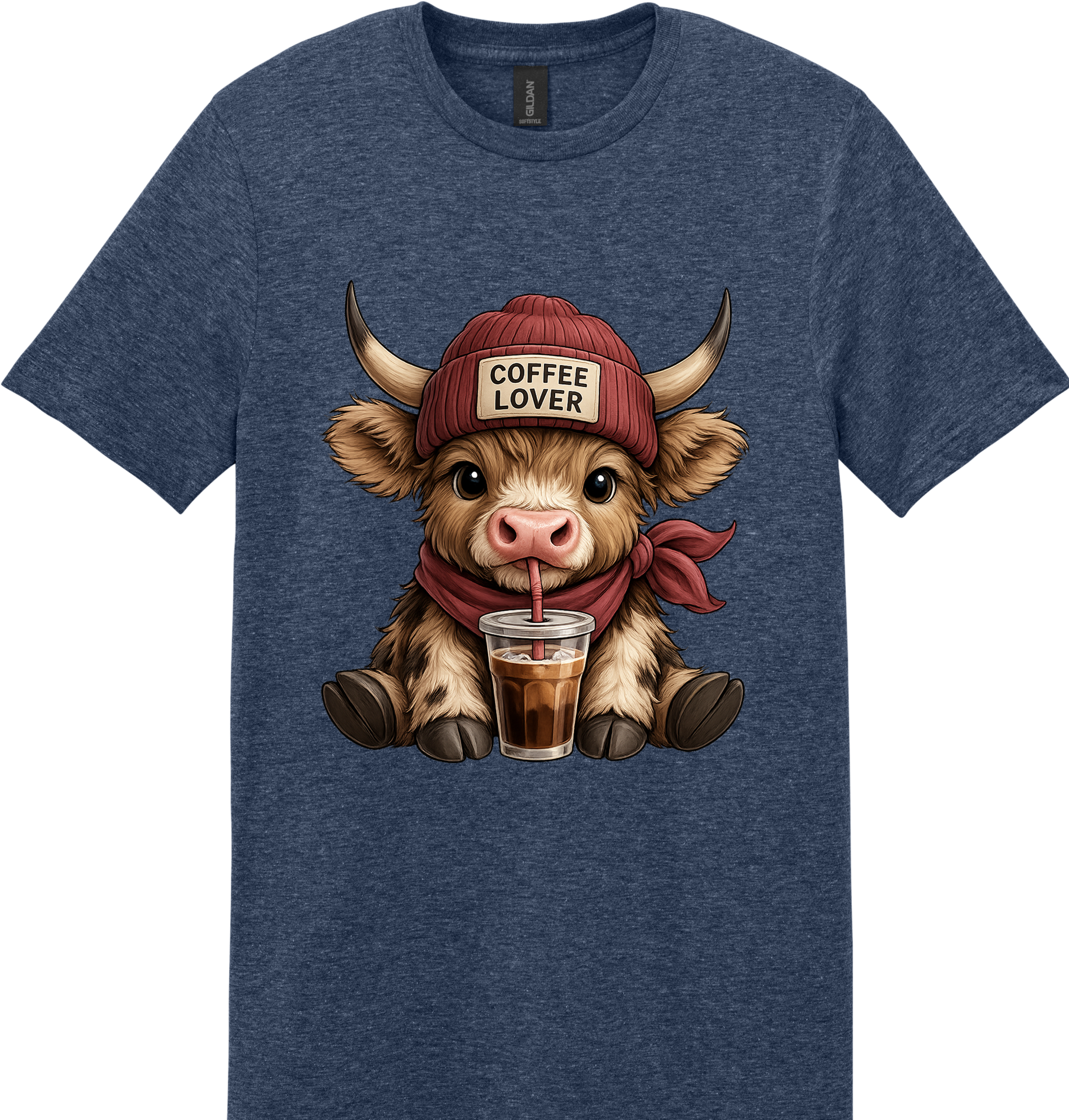Coffee Lover Highland Cow Unisex Tee ~ Printed in the USA