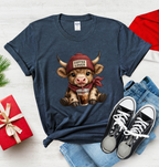 Coffee Lover Highland Cow Unisex Tee ~ Printed in the USA