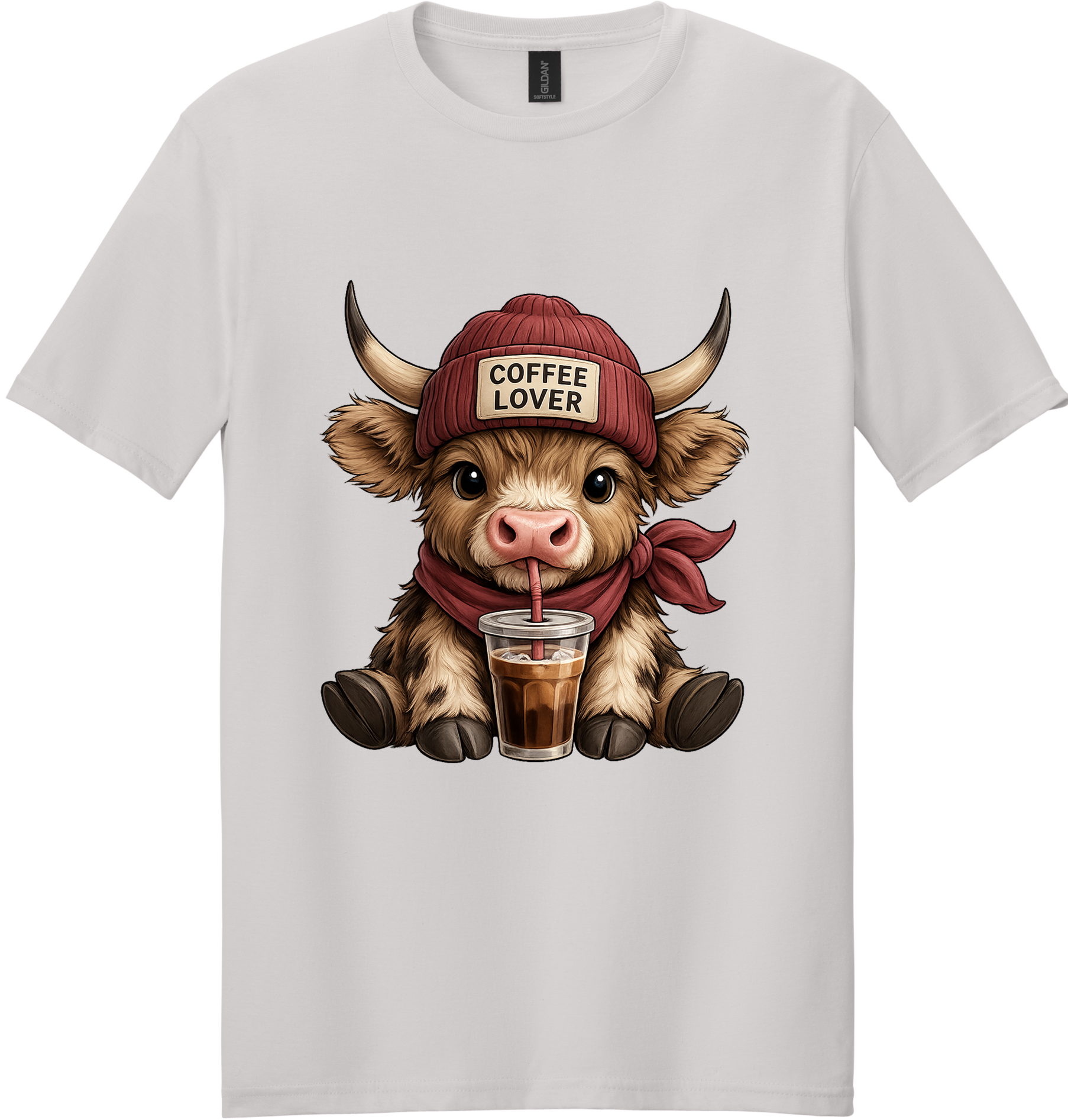 Coffee Lover Highland Cow Unisex Tee ~ Printed in the USA