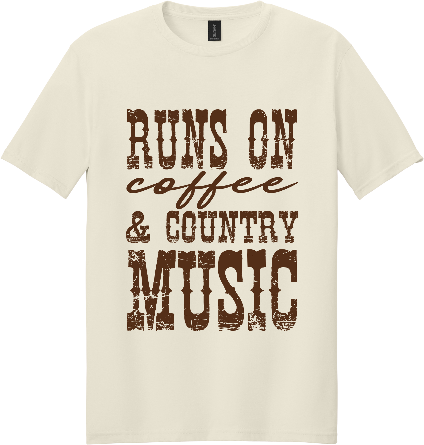 Runs on Coffee and Country Music Unisex Tee ~ Printed in the USA