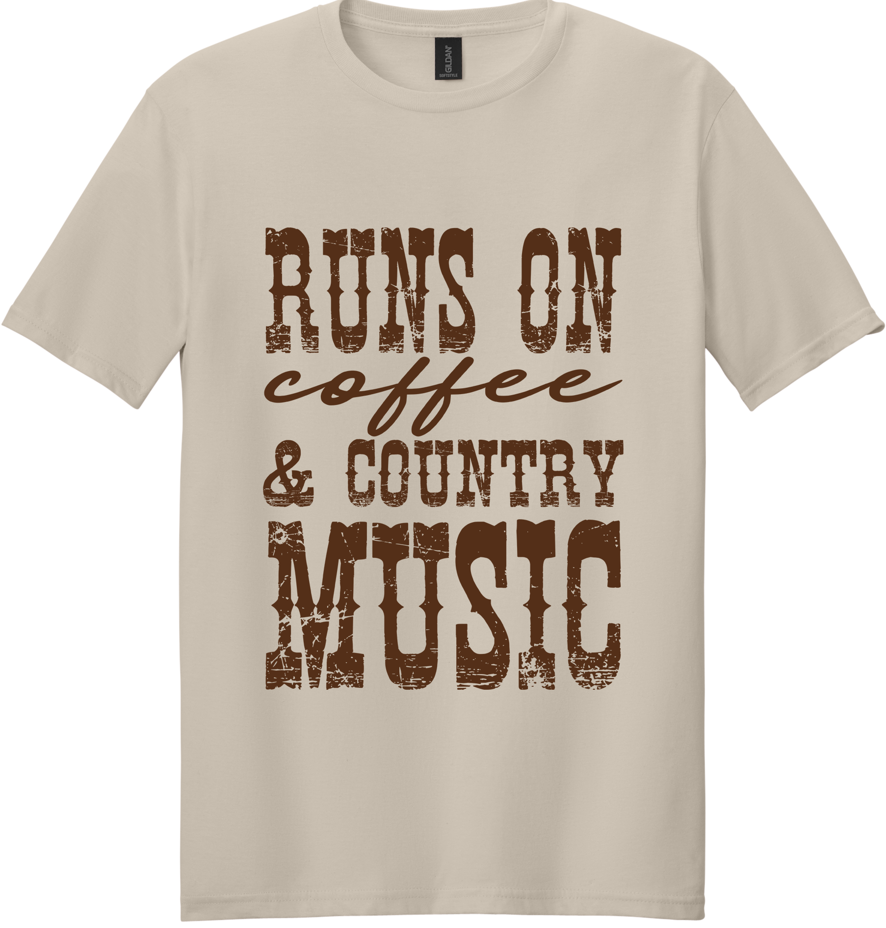 Runs on Coffee and Country Music Unisex Tee ~ Printed in the USA
