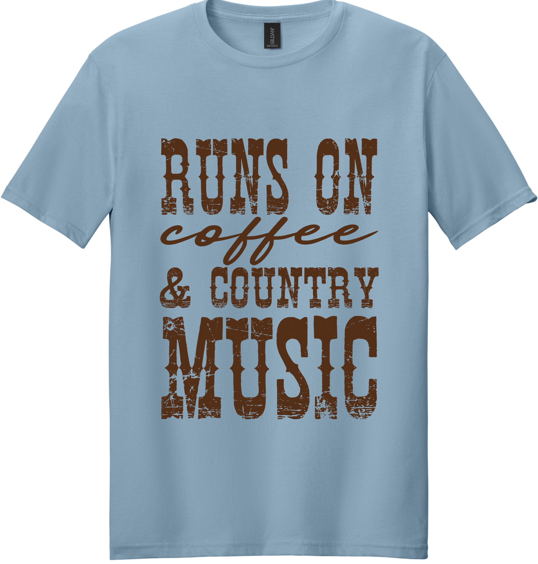 Runs on Coffee and Country Music Unisex Tee ~ Printed in the USA
