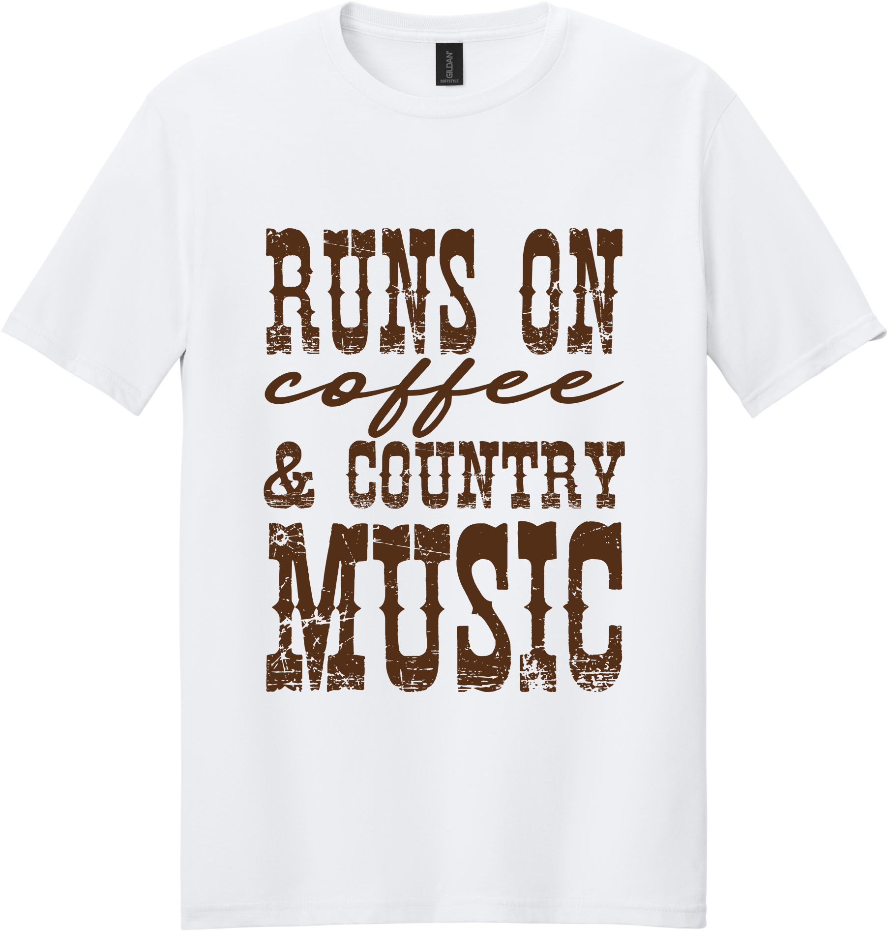Runs on Coffee and Country Music Unisex Tee ~ Printed in the USA