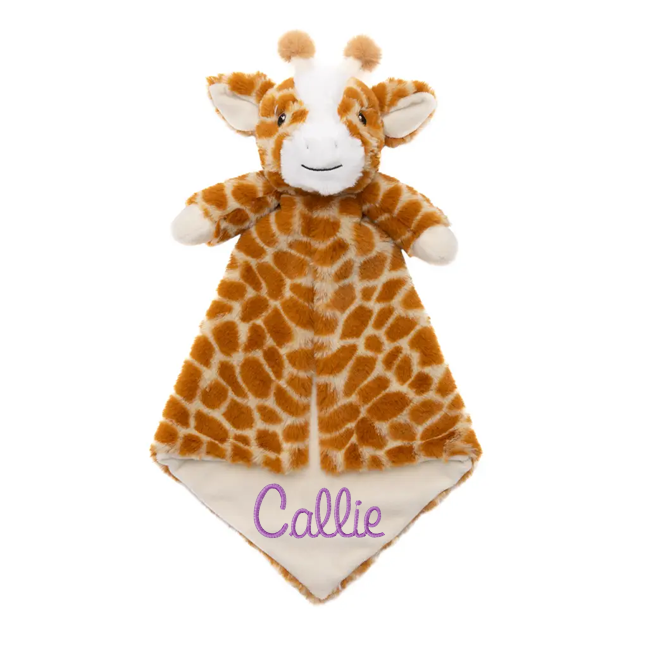 Personalized Animal Lovey ~ Embroidered Baby Security Blanket