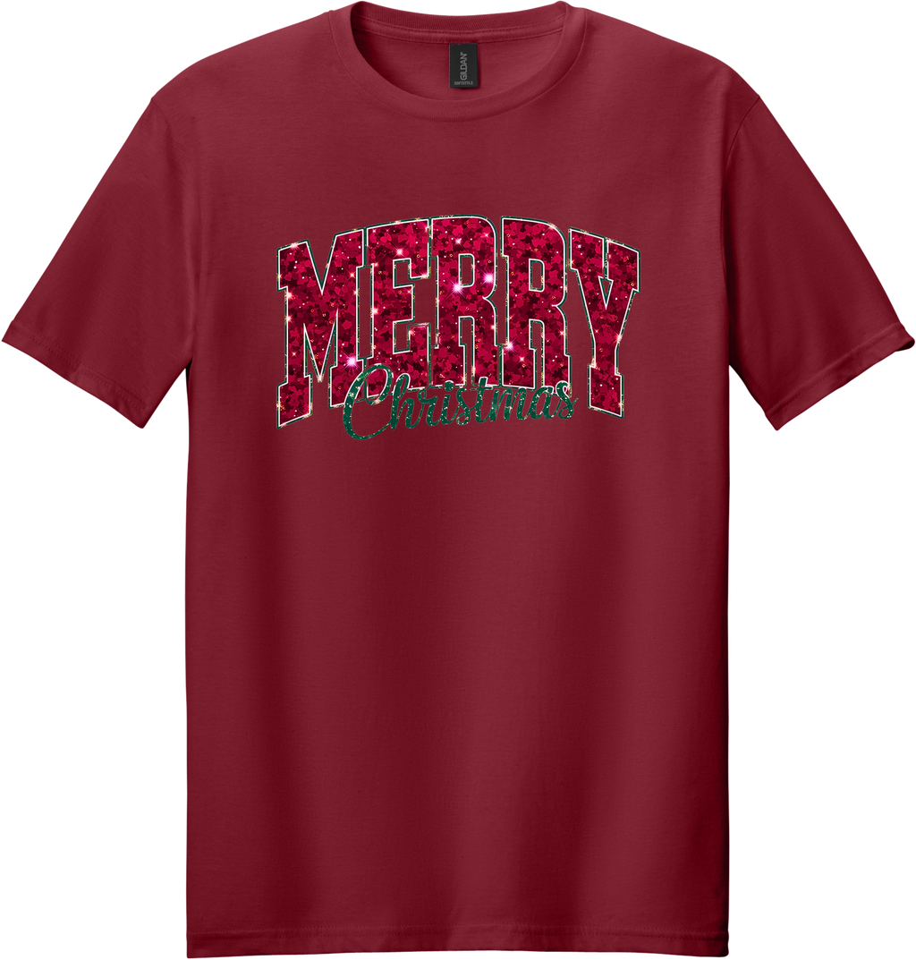 Glitter Merry Christmas Unisex Tee ~ Printed in the USA