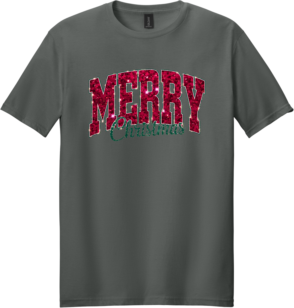 Glitter Merry Christmas Unisex Tee ~ Printed in the USA