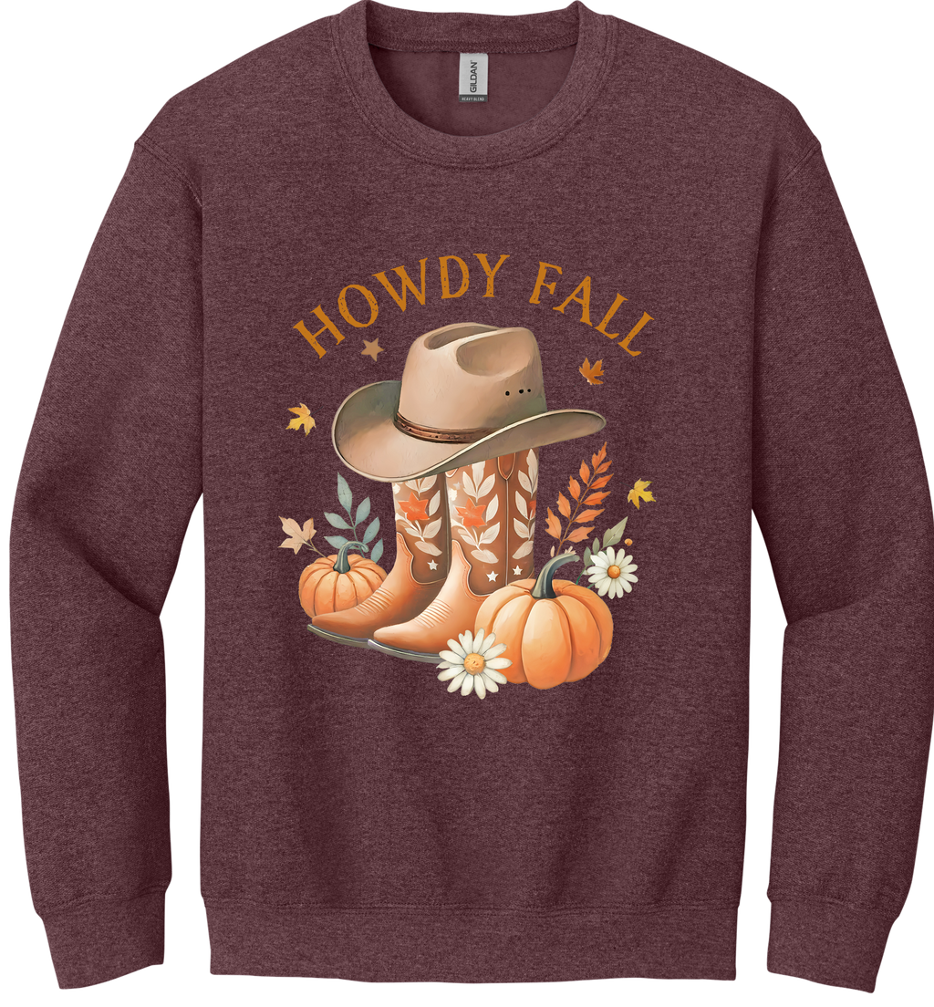 Howdy Fall Unisex Crewneck Sweatshirt ~ Printed in the USA