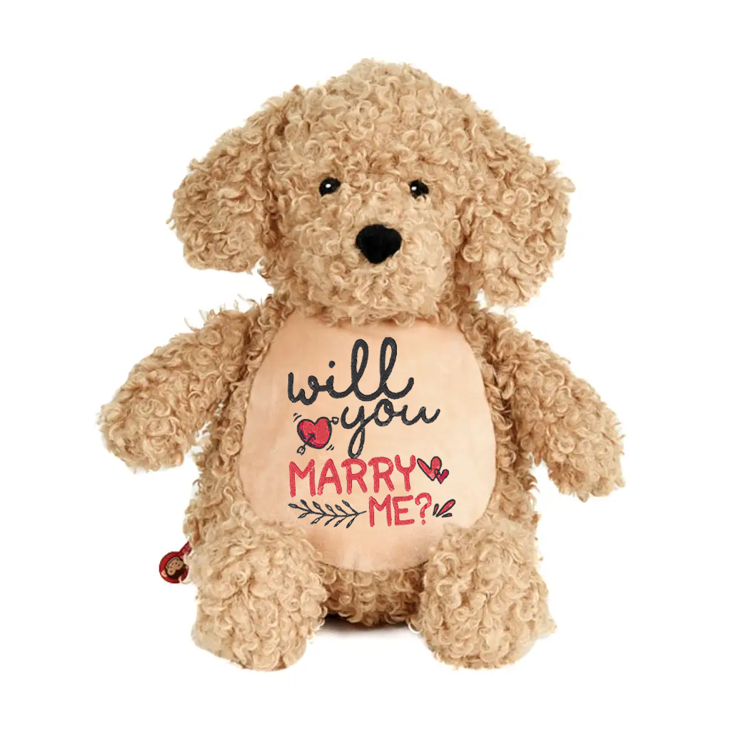 Will You Marry Me Embroidered Plush Proposal Bear ~ Valentine's Engagement Gift