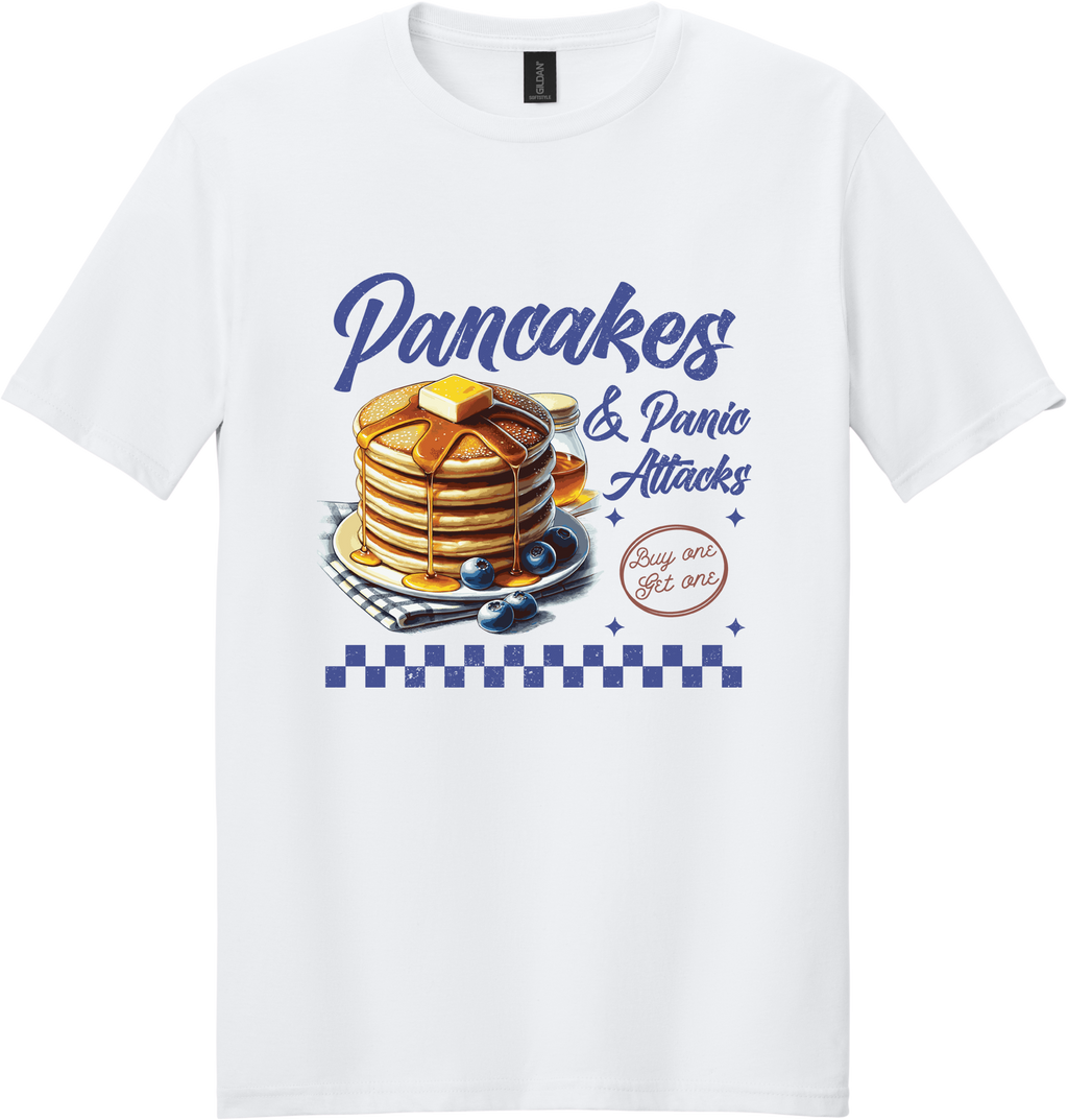 Pancakes and Panic Attacks Unisex Tee ~ Printed in the USA
