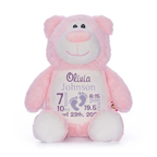 Personalized Baby Stuffed Animal with Birth Stats | Cubbies® Custom Plush Keepsake