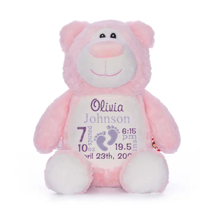 Personalized Baby Stuffed Animal with Birth Stats | Cubbies® Custom Plush Keepsake