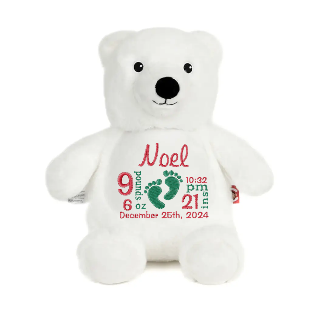 Personalized Baby Stuffed Animal with Birth Stats | Cubbies® Custom Plush Keepsake