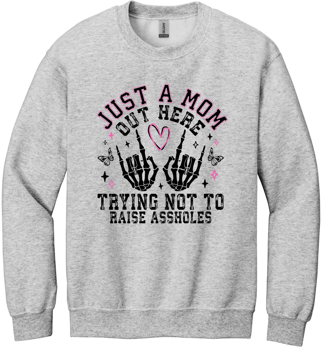 Trying Not To Raise Assholes Unisex Crewneck Sweatshirt ~ Printed in the USA