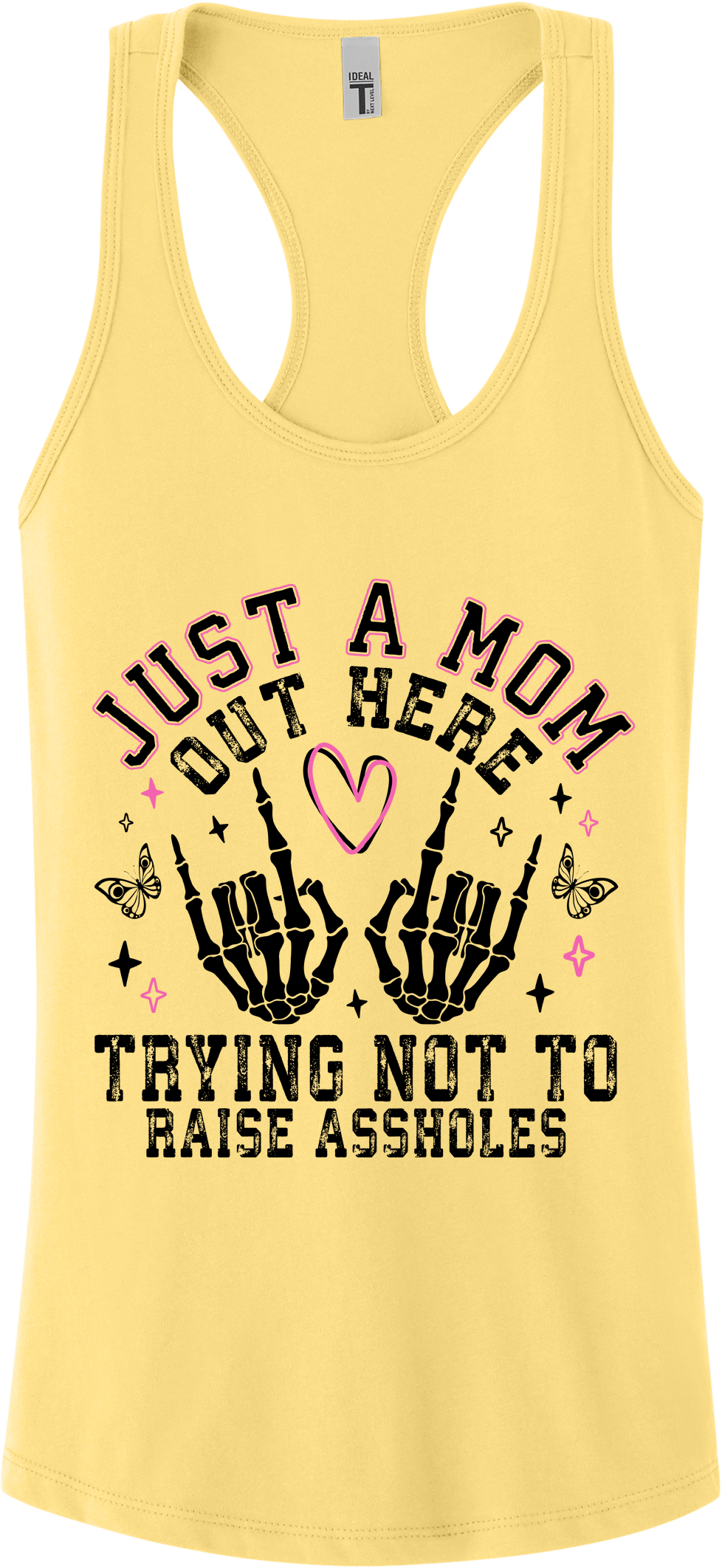 Trying Not To Raise Assholes Racerback Tank Top ~ Printed in the USA