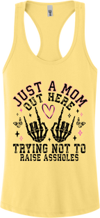 Trying Not To Raise Assholes Racerback Tank Top ~ Printed in the USA