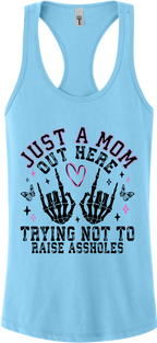 Trying Not To Raise Assholes Racerback Tank Top ~ Printed in the USA