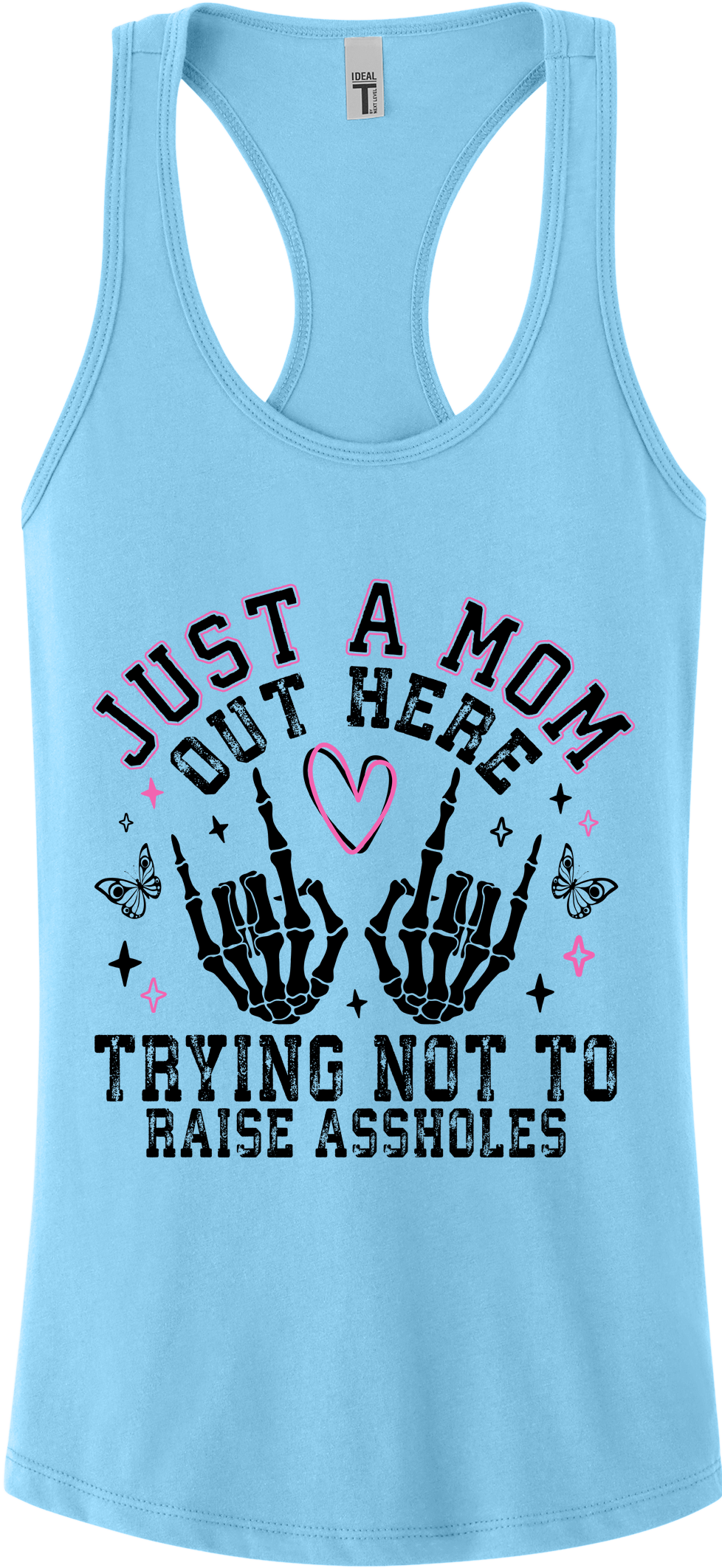 Trying Not To Raise Assholes Racerback Tank Top ~ Printed in the USA