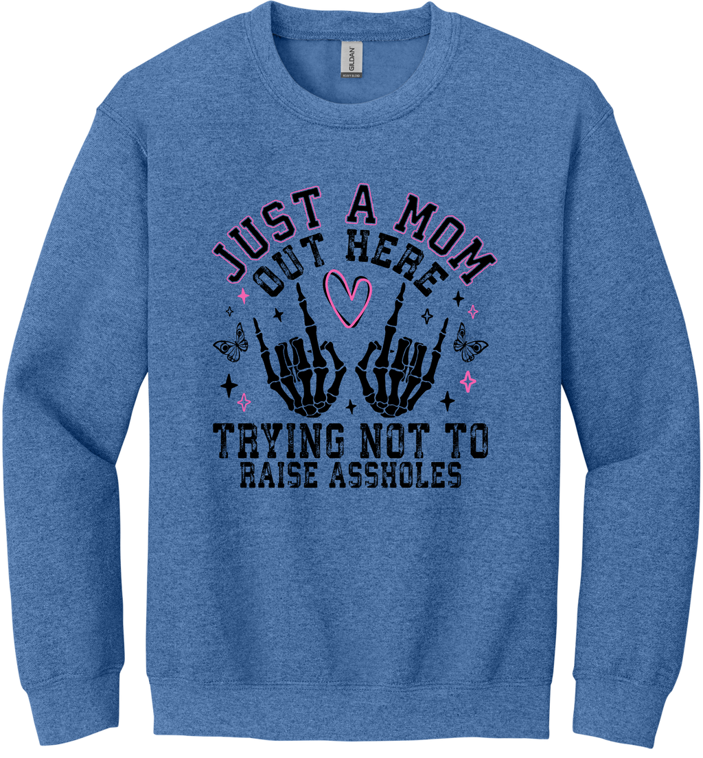 Trying Not To Raise Assholes Unisex Crewneck Sweatshirt ~ Printed in the USA