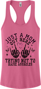 Trying Not To Raise Assholes Racerback Tank Top ~ Printed in the USA