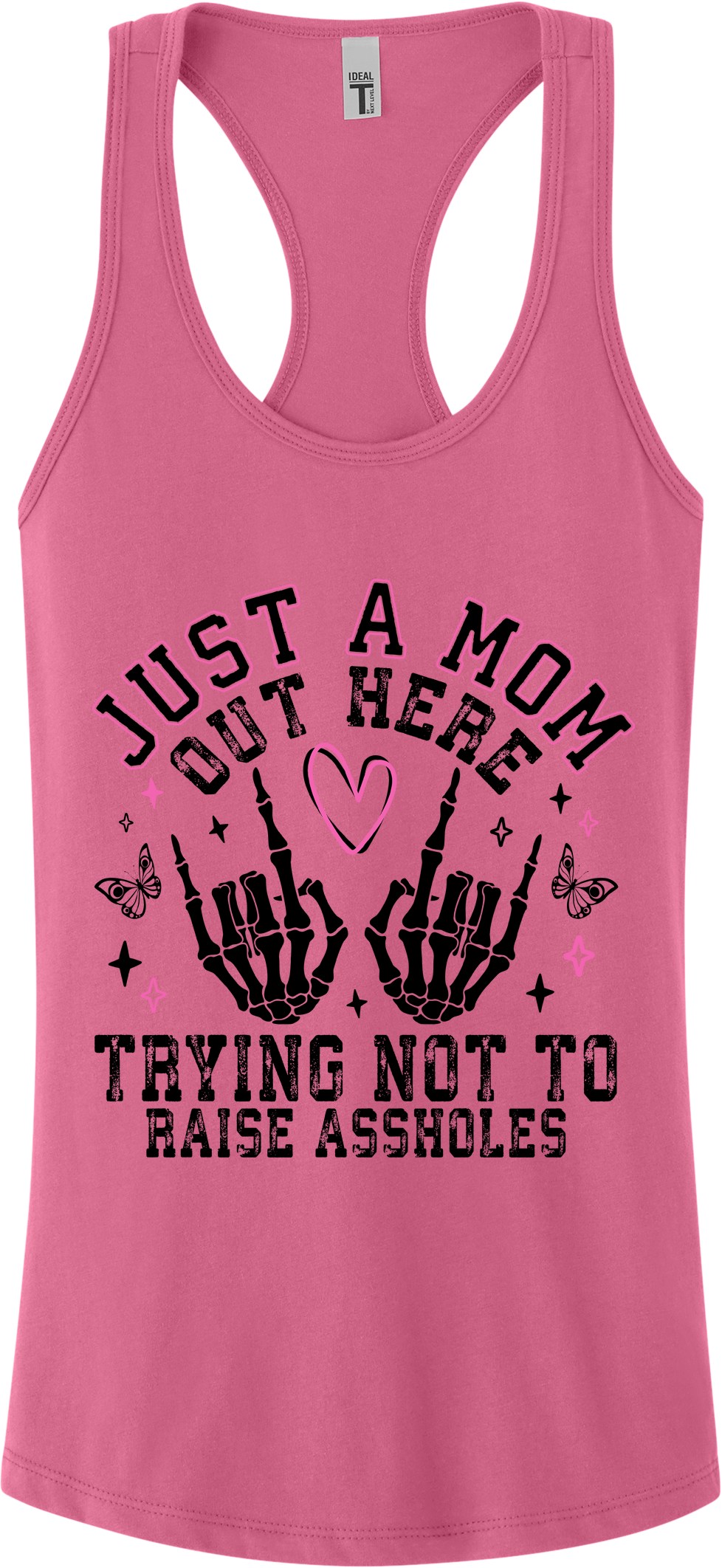 Trying Not To Raise Assholes Racerback Tank Top ~ Printed in the USA