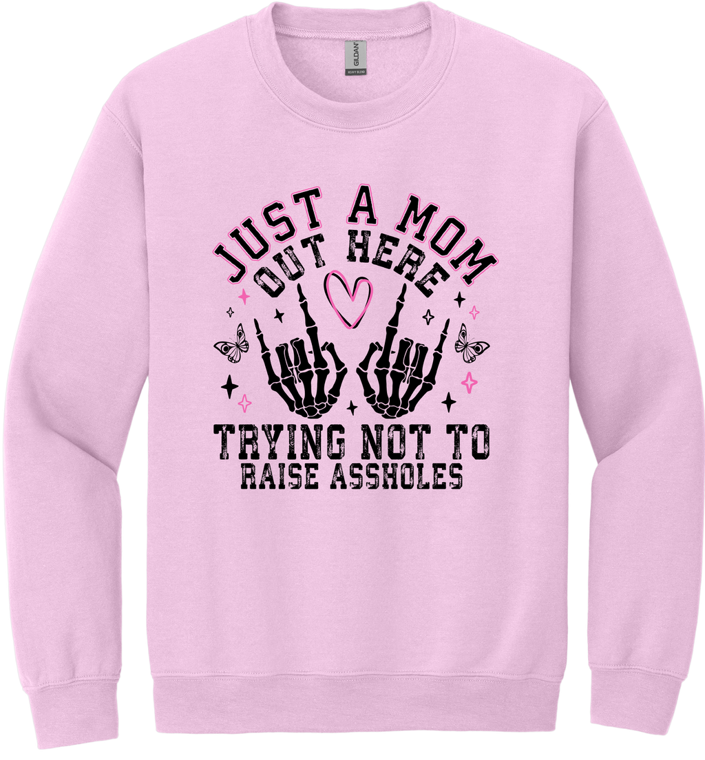 Trying Not To Raise Assholes Unisex Crewneck Sweatshirt ~ Printed in the USA