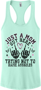 Trying Not To Raise Assholes Racerback Tank Top ~ Printed in the USA