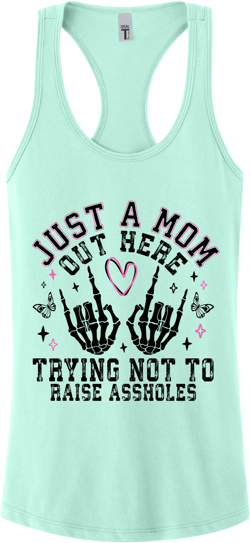 Trying Not To Raise Assholes Racerback Tank Top ~ Printed in the USA