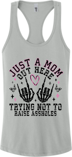 Trying Not To Raise Assholes Racerback Tank Top ~ Printed in the USA