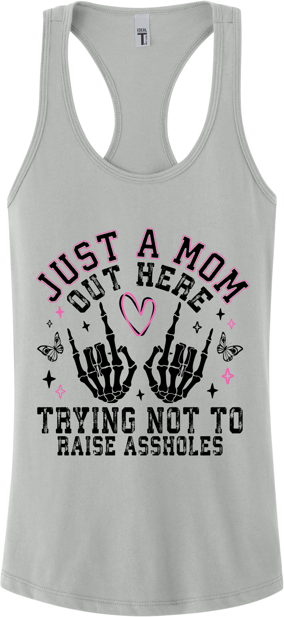 Trying Not To Raise Assholes Racerback Tank Top ~ Printed in the USA