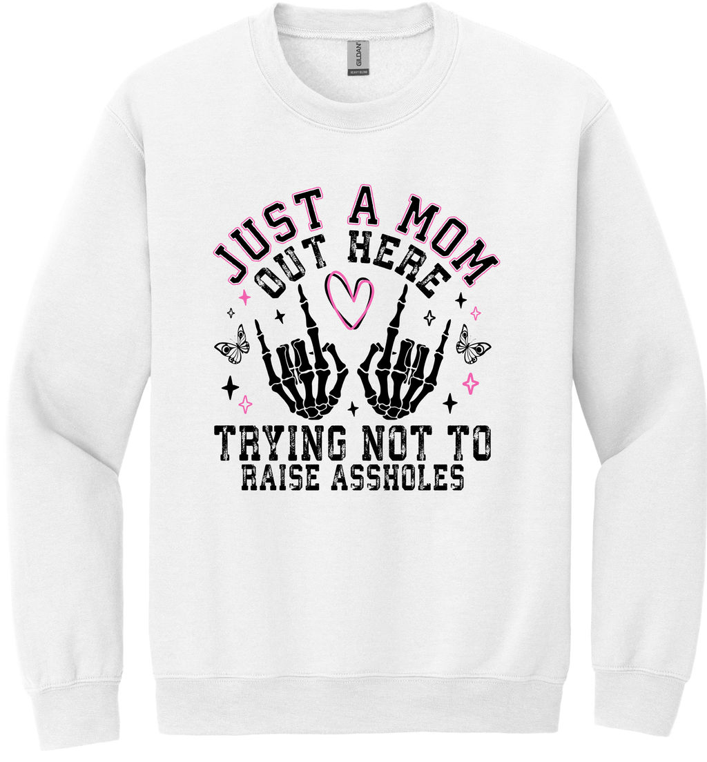 Trying Not To Raise Assholes Unisex Crewneck Sweatshirt ~ Printed in the USA