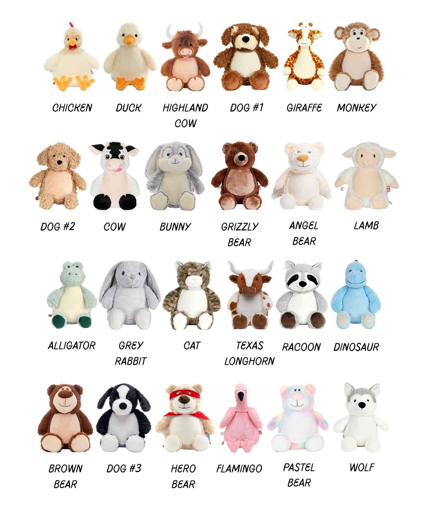 Personalized Plush Stuffed Animal ~ Embroidered Name Keepsake ~ Baby Shower ~ Birthday