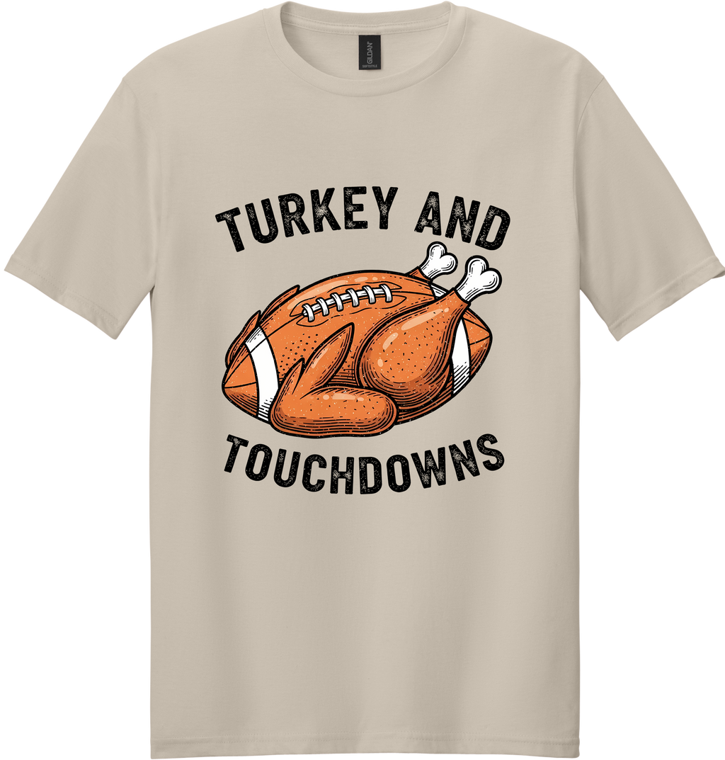 Turkey and Touchdowns Unisex Tee ~ Printed in the USA